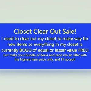 Closet Clear Out Sale